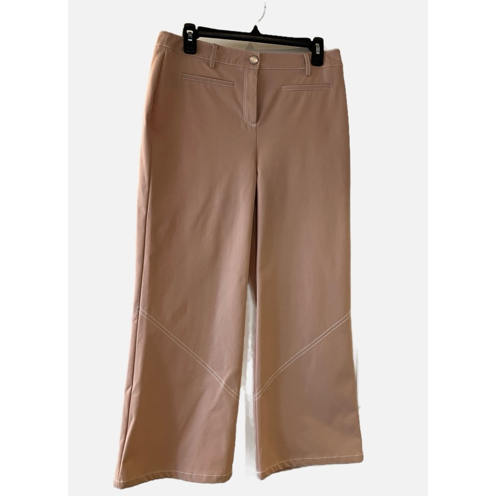 Alfani straight ankle stretch pant light pink/“naked clay”, zip/button closure